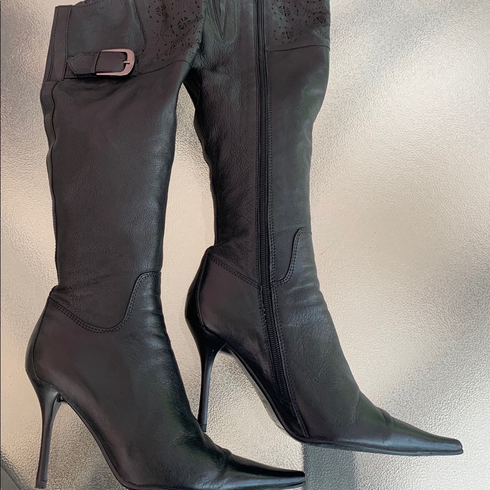 Strimma Genuine Leather Knee-High Heel Boots 36